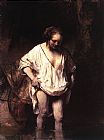 Rembrandt Famous Paintings - Hendrickje Bathing in a River